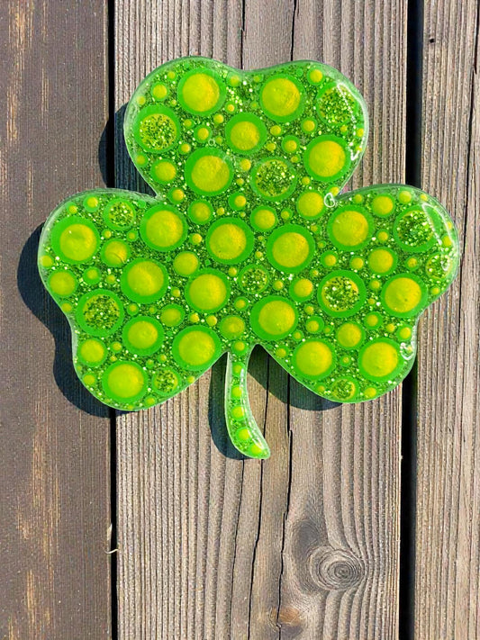 Handmade Shamrock Magnets  Handpainted Irish Clover Fridge Decor  St. Patrick's Day Gift
