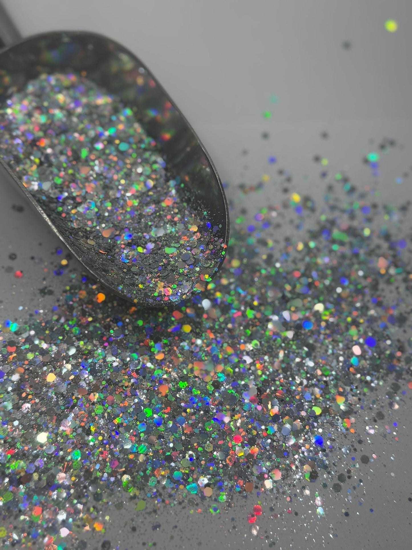 Holographic Silver Chunky Glitter: DIY Crafting Supply "Conceited"