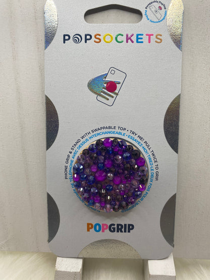 Bling Popsocket, Custom Phone Stand, Glass Rhinestones Mix, Phone Grip