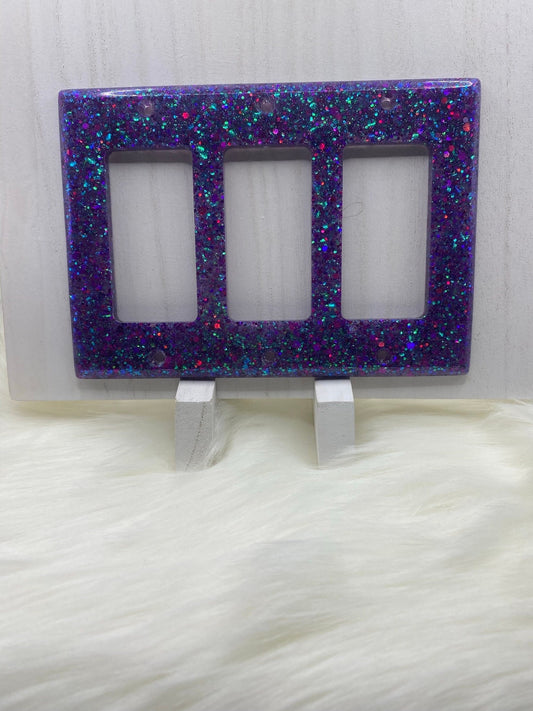 Glitter Triple Light Switch Cover: US Standard Outlet