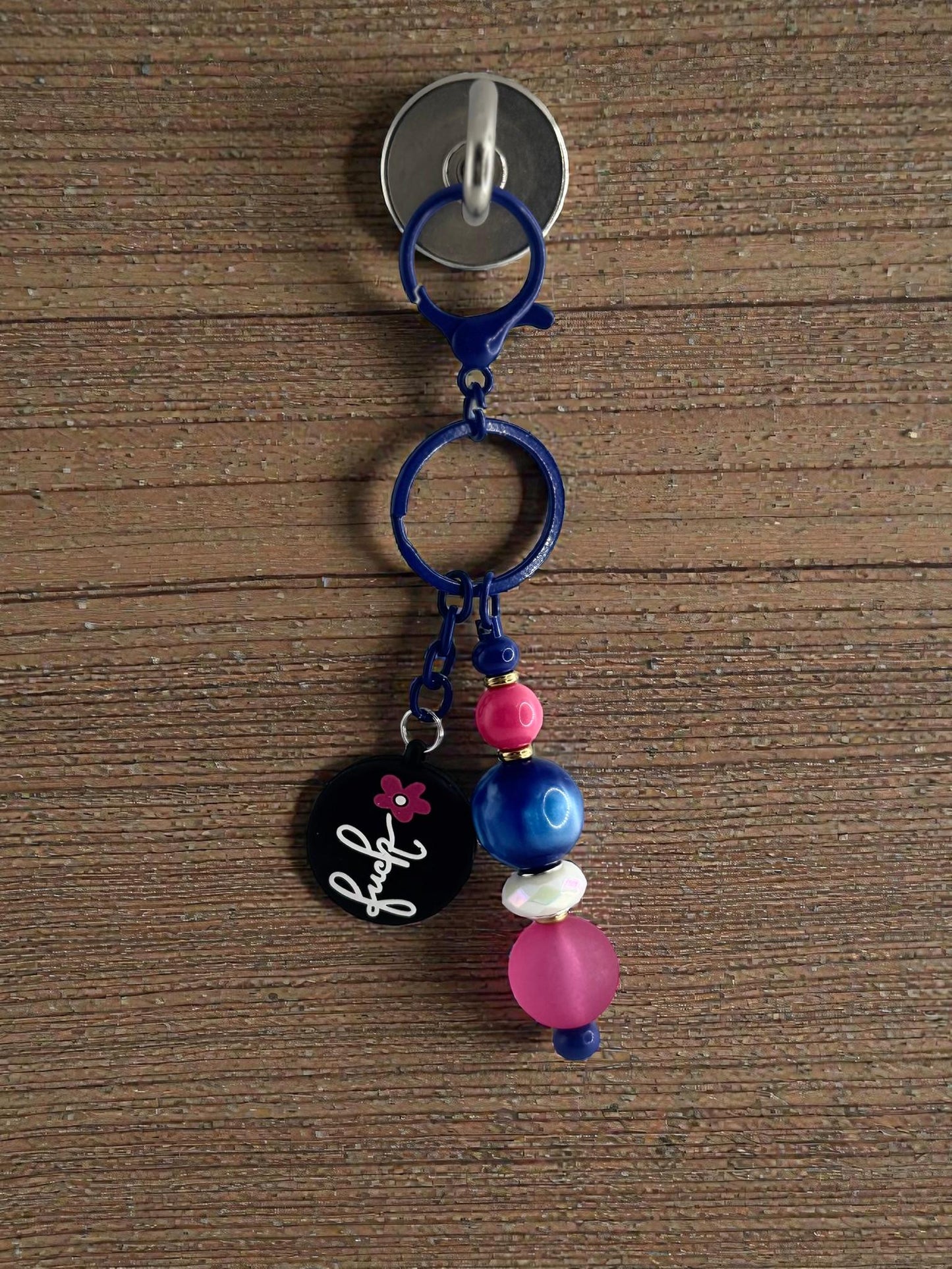 Handmade Beaded Keychain with Unique Focal Charm | Custom Bag Accessory Gift