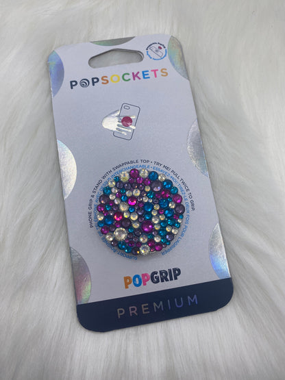 Bling Popsocket, Custom Phone Stand, Glass Rhinestones Mix