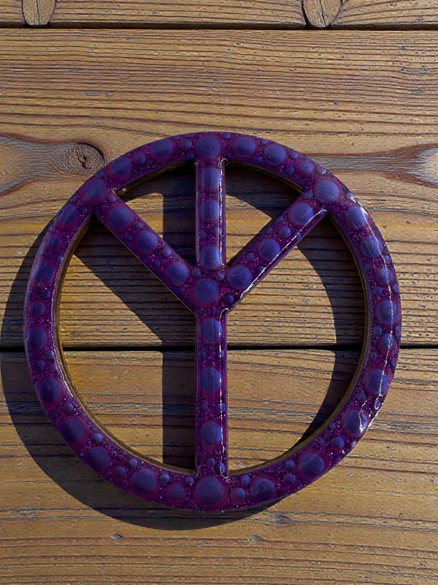 Handpainted Peace Sign Fridge Magnet - Boho Hippie Gift Idea, Handmade Wall Art