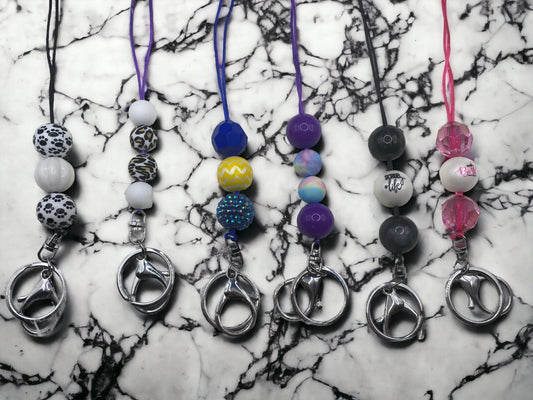 Colorful Bubblegum Bead Lanyard: Teacher Student ID Holder