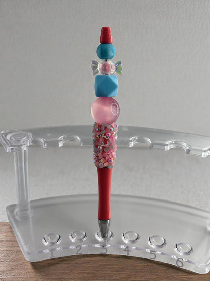 Sparkly Glam Pen with Chunky Bubblegum Beads | Unique Handmade Rhinestone Accessory