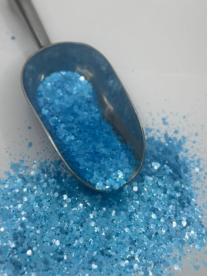 Chunky Neon Blue Glitter: Loose Polyester Crafting Sparkles "Dallas"
