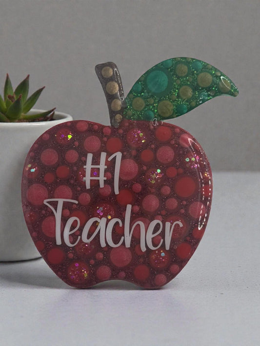 No. 1 Teacher Apple Magnet, Durable Material, Perfect Gift Idea