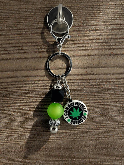 Handmade Beaded Keychain with Unique Focal Charm | Custom Bag Accessory Gift