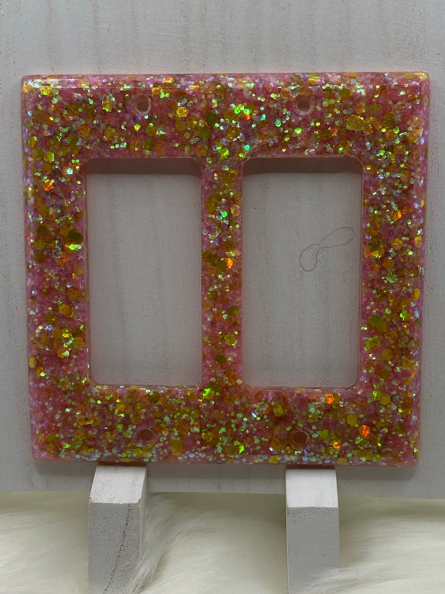 Glitter Double Light Switch Cover: US Standard Outlet