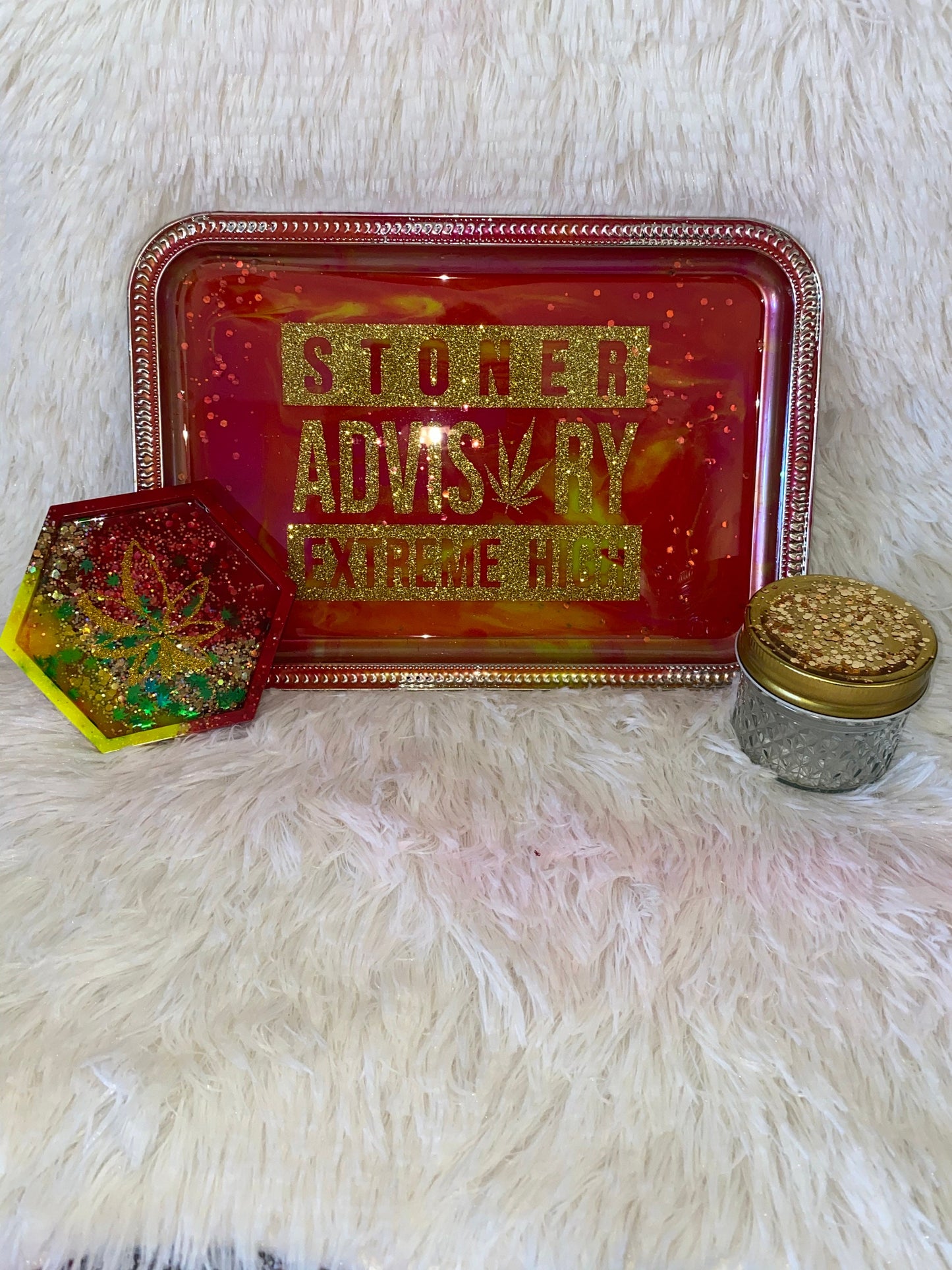 Rolling Tray Set: Stash Jar and Ashtray