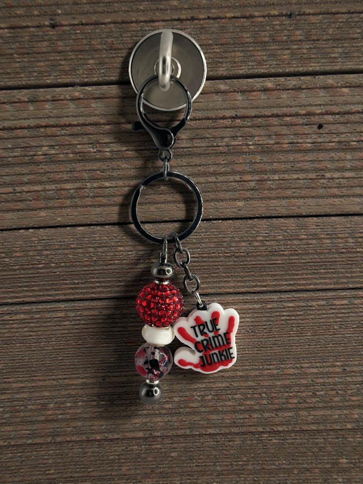 Handmade Beaded Keychain with Unique Focal Charm | Custom Bag Accessory Gift