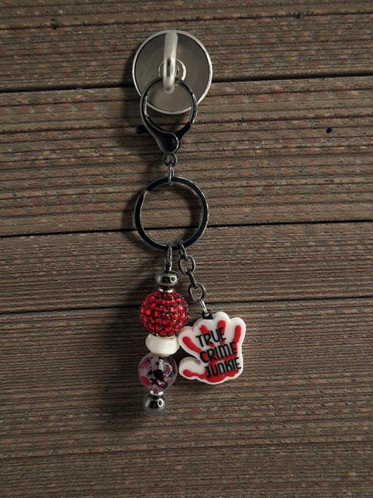 Handmade Beaded Keychain with Unique Focal Charm | Custom Bag Accessory Gift