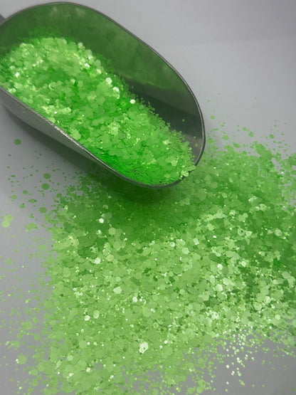 Chunky Neon Green Polyester Glitter: Crafting & Tumbler Supplies "Slime"