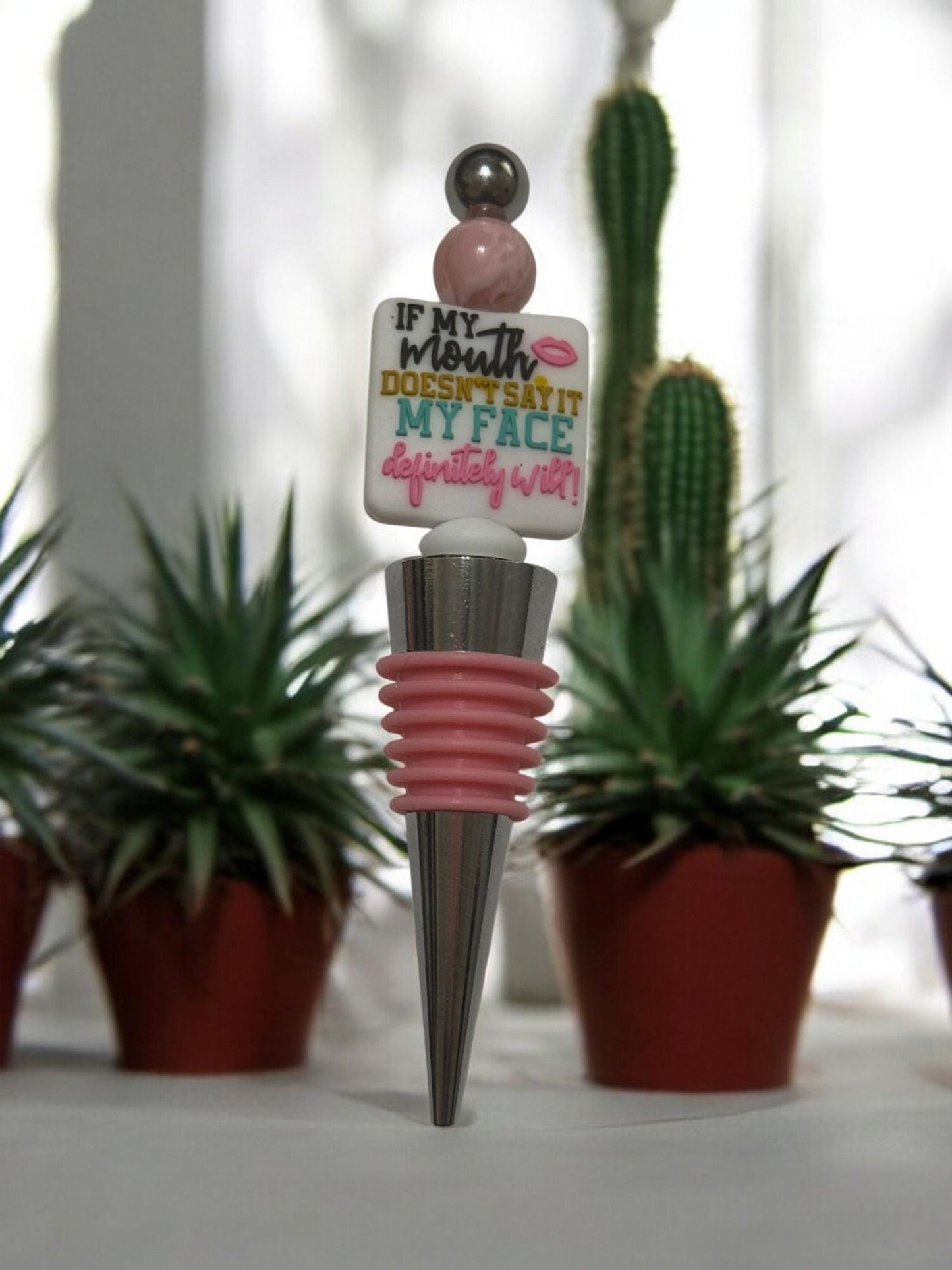 Beaded Wine Stopper with Unique Focal Charm | Fun Bottle Sealer Gift