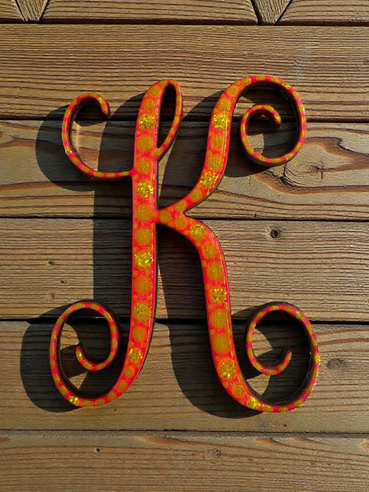 Handpainted Initial Fridge Magnet - Unique Handmade Letter Dot Art Decor Gift