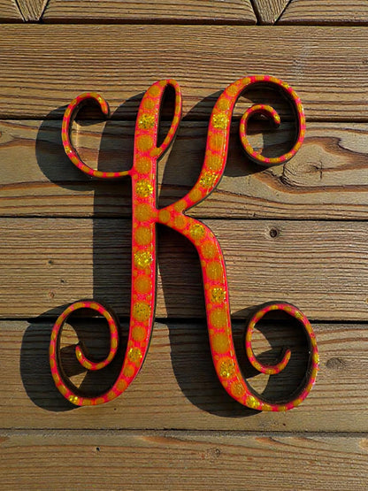 Handpainted Initial Fridge Magnet - Unique Handmade Letter Dot Art Decor Gift