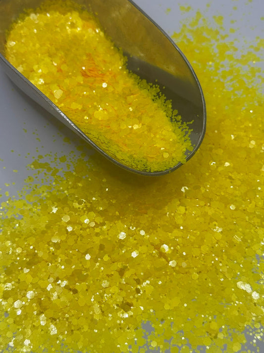 Chunky Yellow Polyester Glitter: Crafting, Tumblers, Slime  "Sunshine"