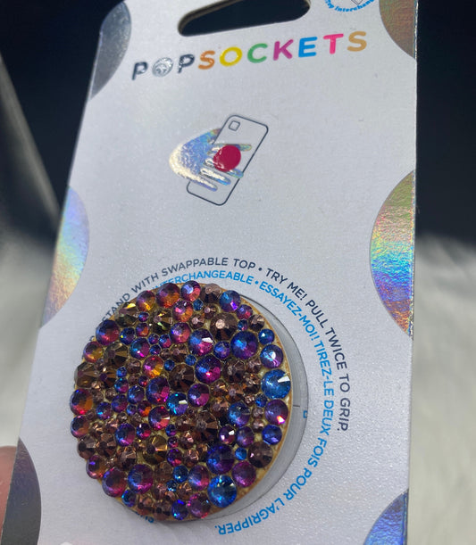 Bling Popsocket, Custom Phone Stand, Glass Rhinestones Mix, Phone Grip