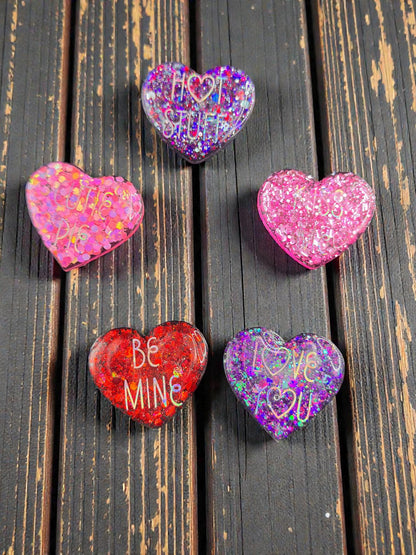 Cute Sayings Heart Candy Magnet Set - Handmade Sweet Treat Fridge Decor Gift