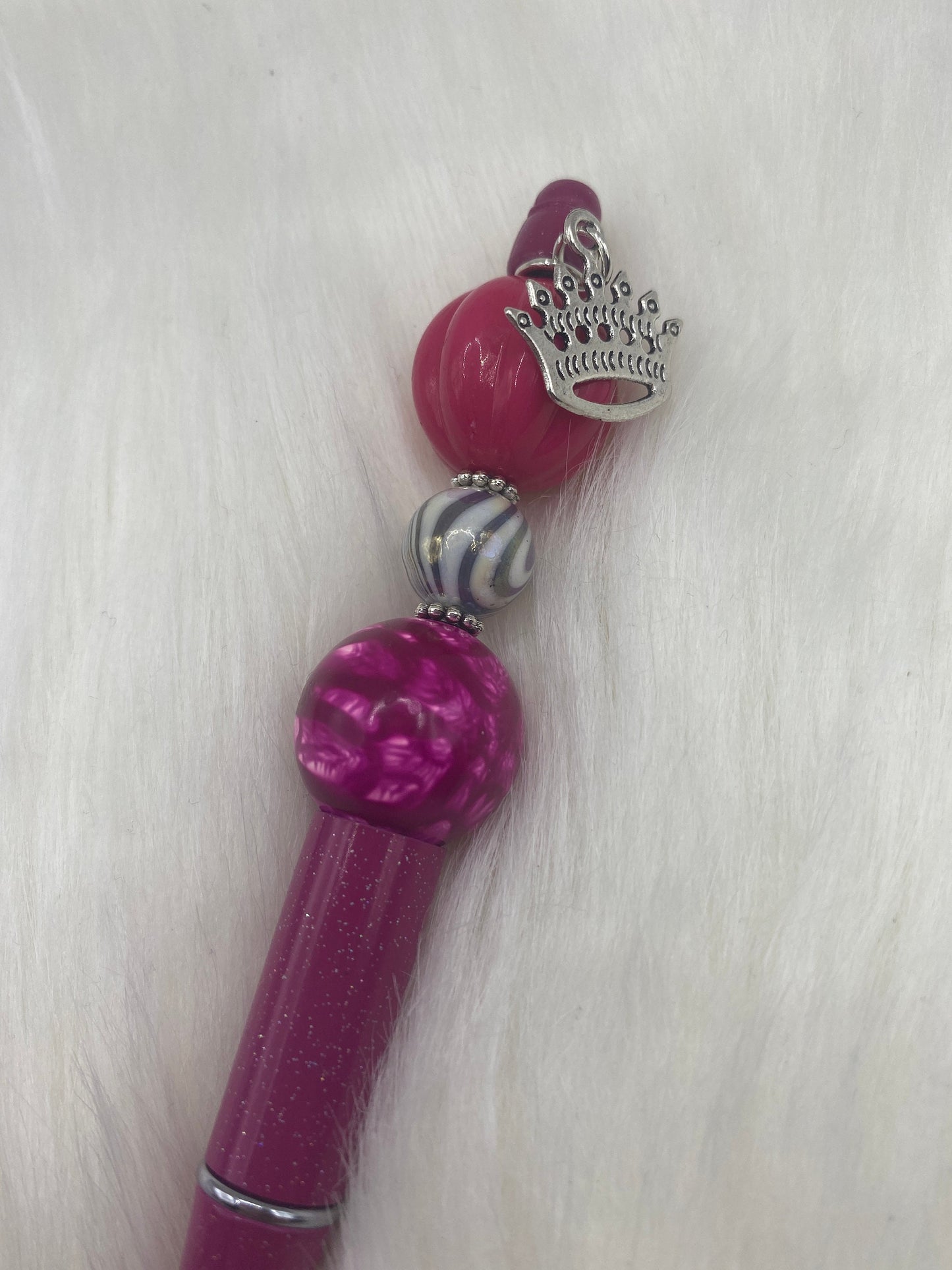 Beaded Customized Pen: Bubblegum Bead Charm, Office Gift