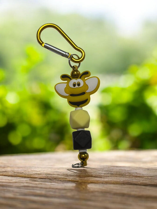 Vibrant Sayings Bead Keychain with Durable Hook Clip – Ideal for Trendy Organizers