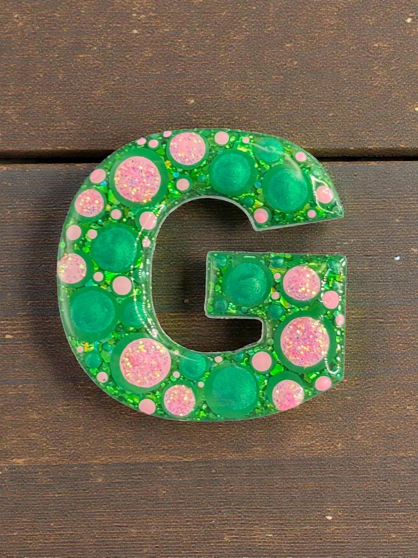 Handpainted Initial Fridge Magnet - Unique Handmade Letter Dot Art Decor Gift