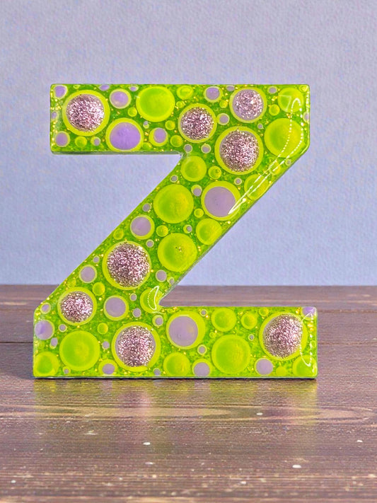 Handpainted Initial Fridge Magnet - Unique Handmade Letter Dot Art Decor Gift