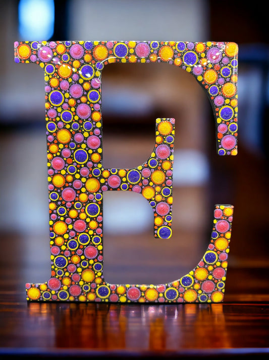 Personalized Dot Art Initial E Wall Decor -  Sparkle Wall Decoration