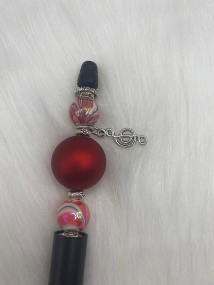 Beaded Customized Pen: Bubblegum Bead Charm, Office Gift