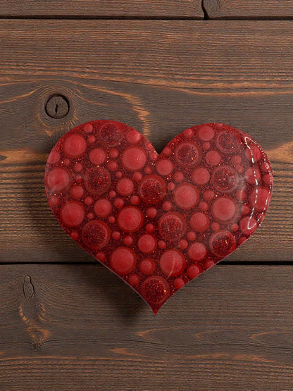 Unique Dot Art Heart Magnet - Handmade & Handpainted Fridge Decor