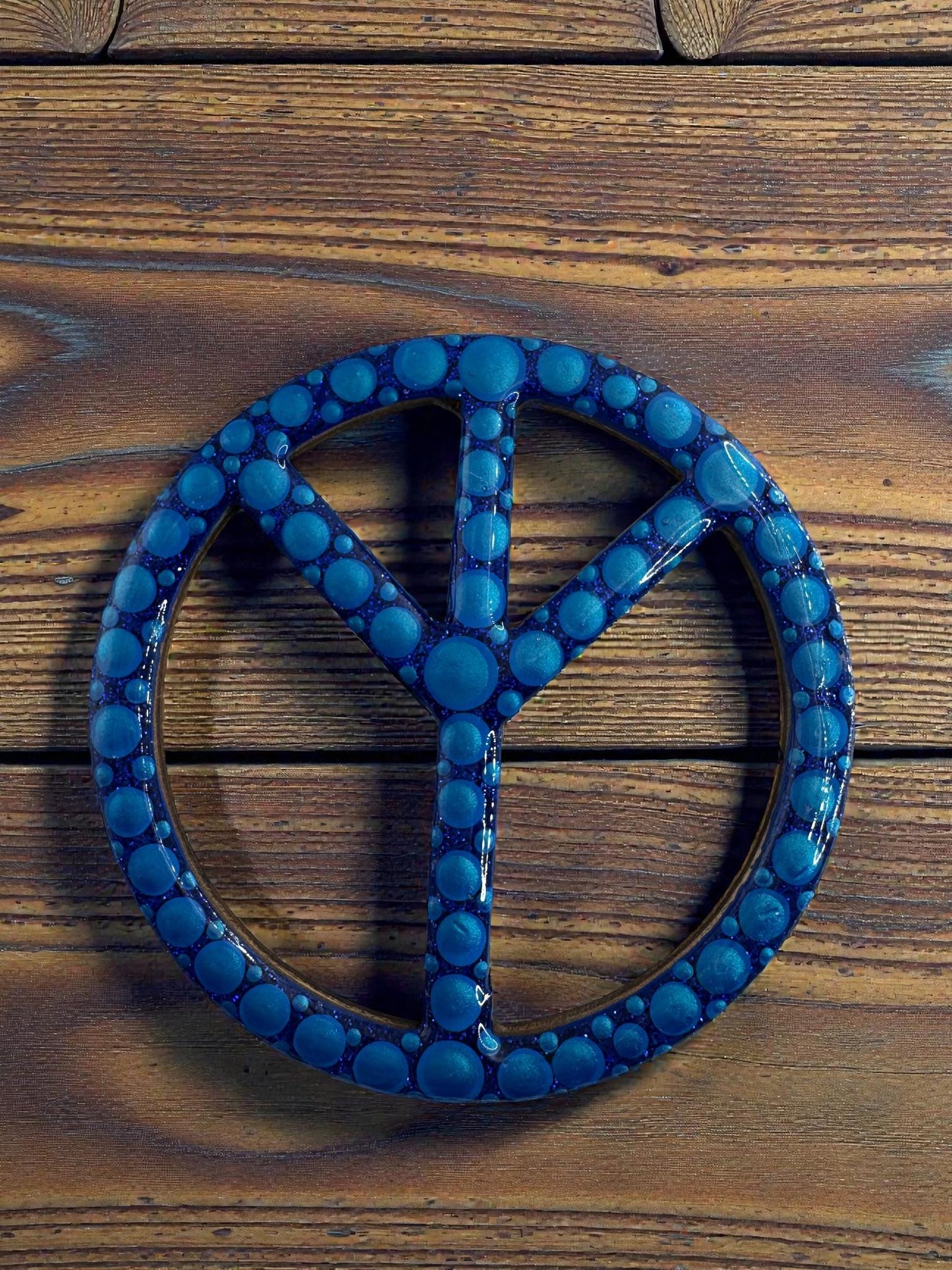 Handpainted Peace Sign Fridge Magnet - Boho Hippie Gift Idea, Handmade Wall Art