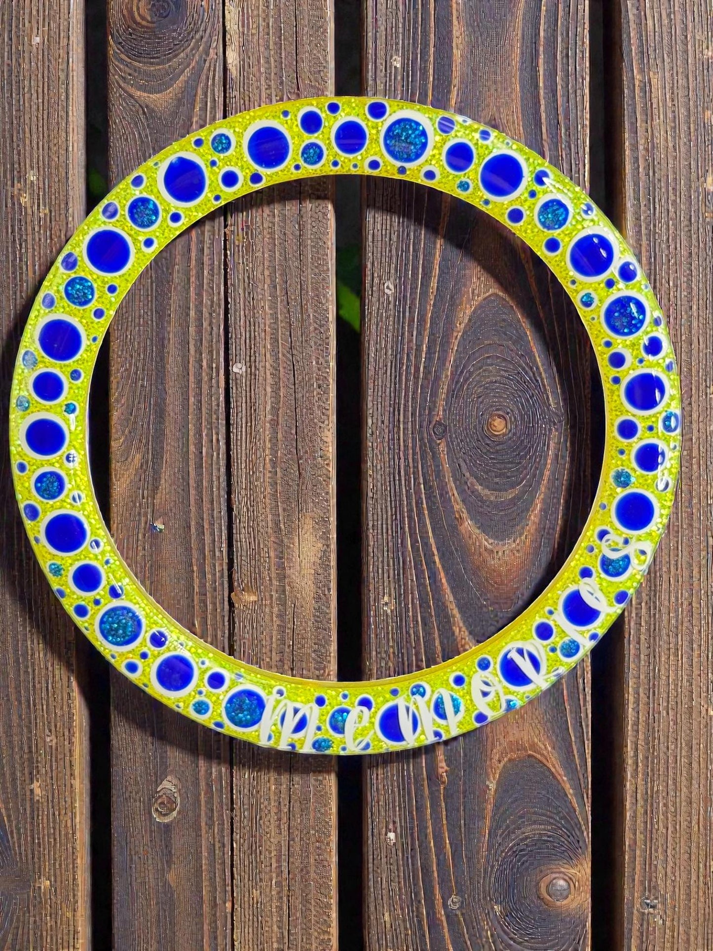 Handmade Circle Memories Picture Frame Magnet | Handpainted Keepsake Gift