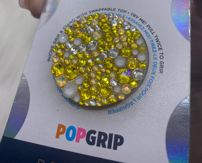 Bling Popsocket, Custom Phone Stand, Glass Rhinestones Mix