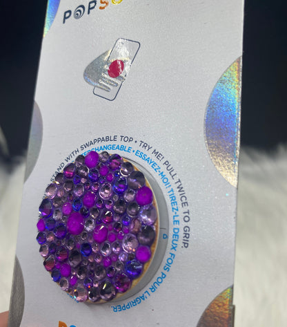 Bling Popsocket, Custom Phone Stand, Glass Rhinestones Mix, Phone Grip