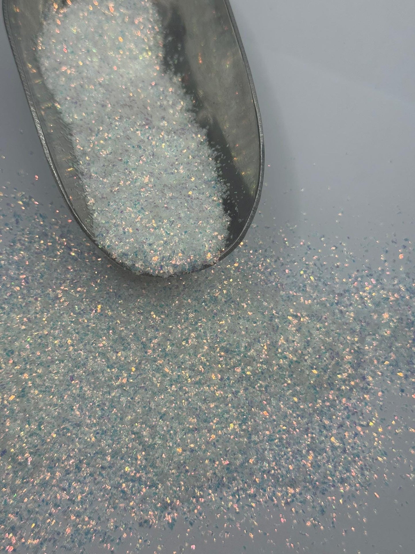 Chunky White Iridescent Polyester Glitter: DIY Craft Supply "Blizzard"