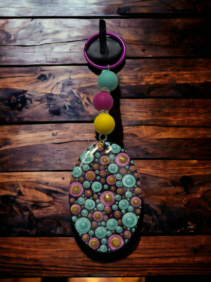 Handmade Painted Keychain, Large Backpack Charm