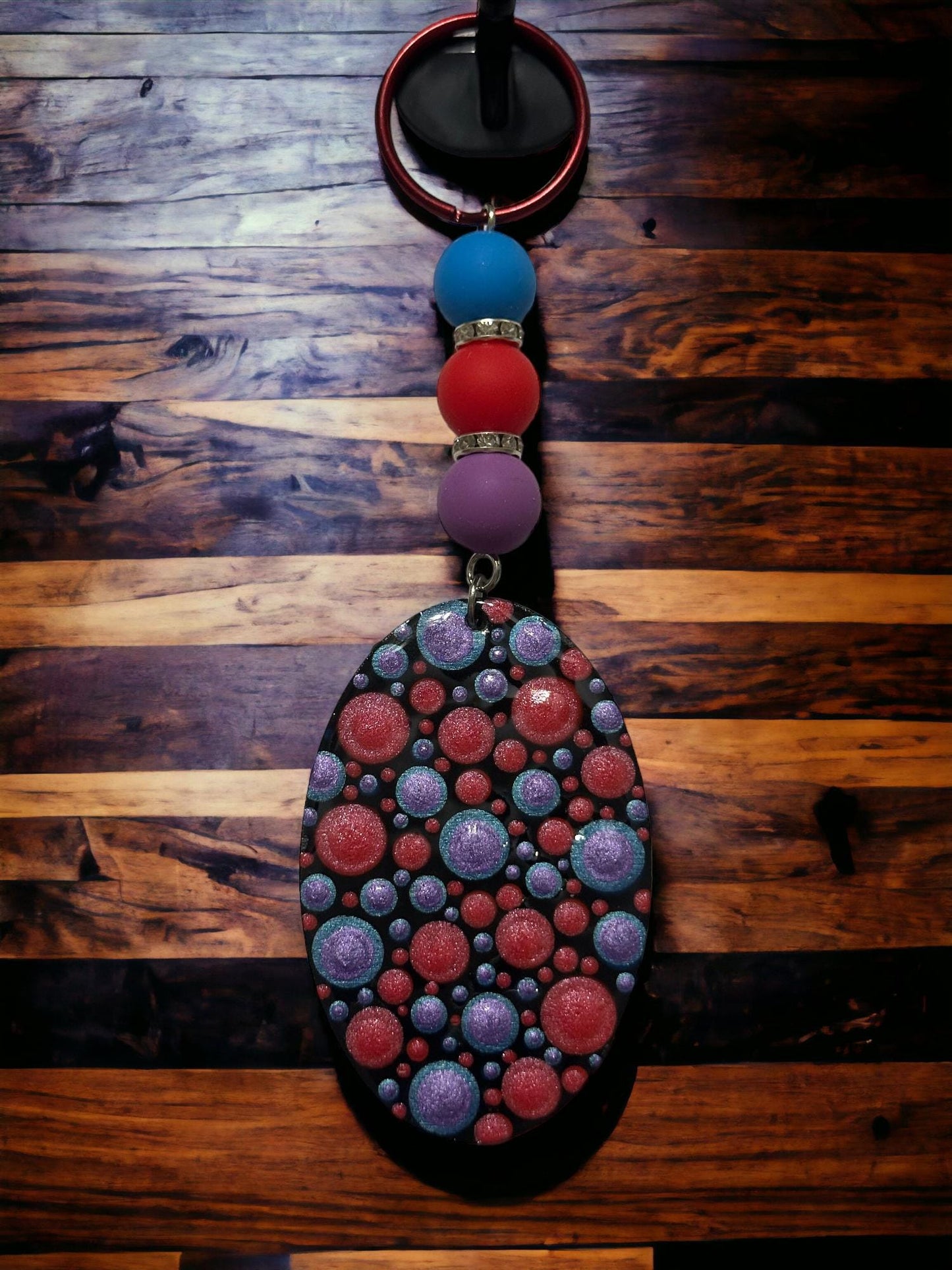 Handmade Painted Keychain, Large Backpack Charm