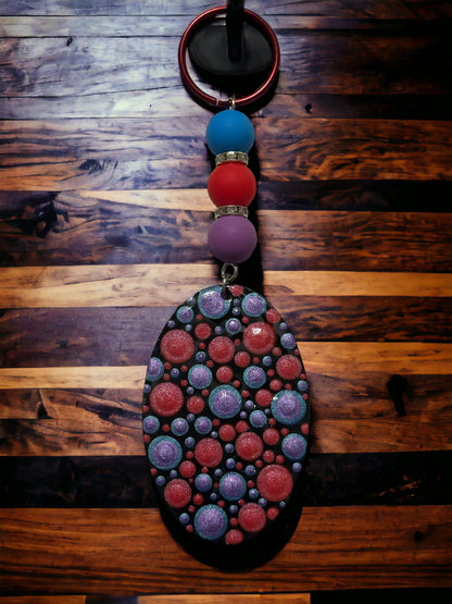 Handmade Painted Keychain, Large Backpack Charm