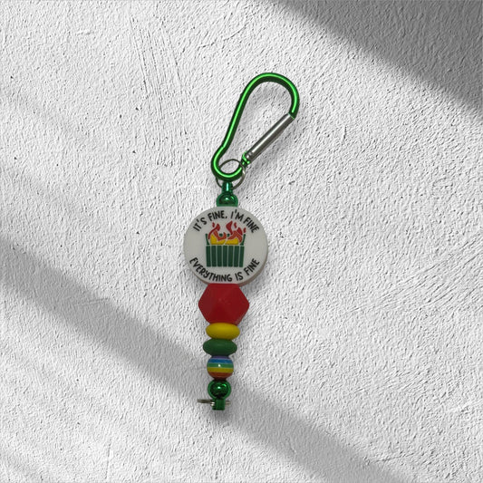 Vibrant Sayings Bead Keychain with Durable Hook Clip – Ideal for Trendy Organizers