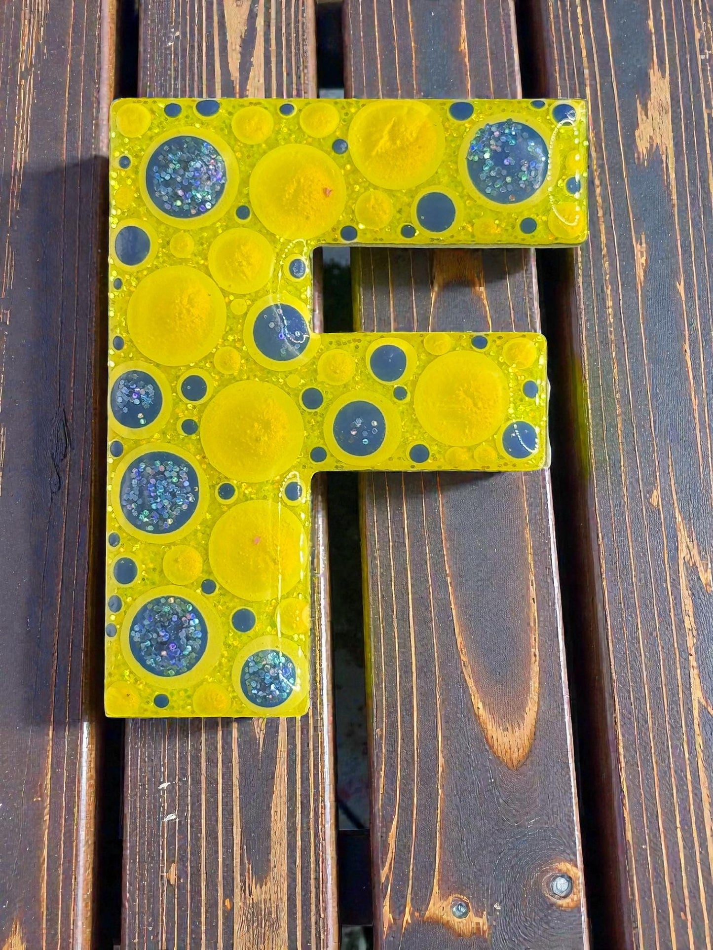 Handpainted Initial Fridge Magnet - Unique Handmade Letter Dot Art Decor Gift