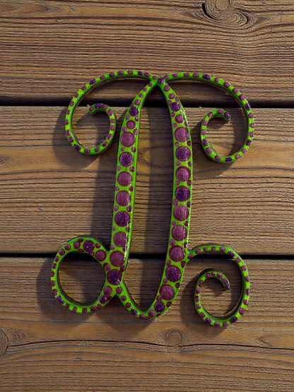 Handpainted Initial Fridge Magnet - Unique Handmade Letter Dot Art Decor Gift