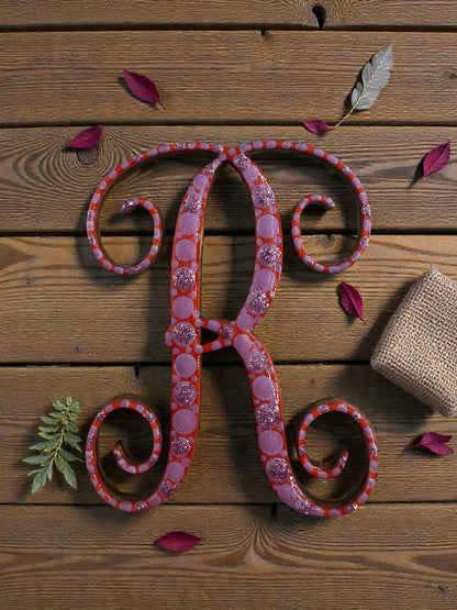 Handpainted Initial Fridge Magnet - Unique Handmade Letter Dot Art Decor Gift