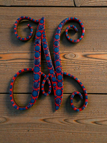 Handpainted Initial Fridge Magnet - Unique Handmade Letter Dot Art Decor Gift