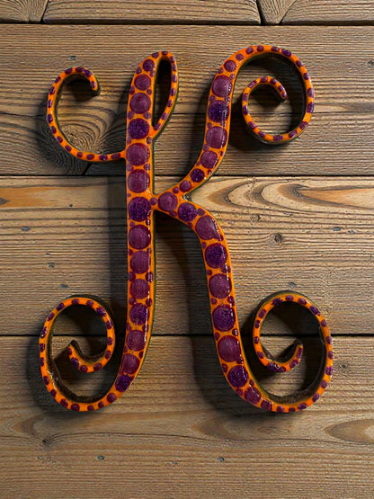 Handpainted Initial Fridge Magnet - Unique Handmade Letter Dot Art Decor Gift