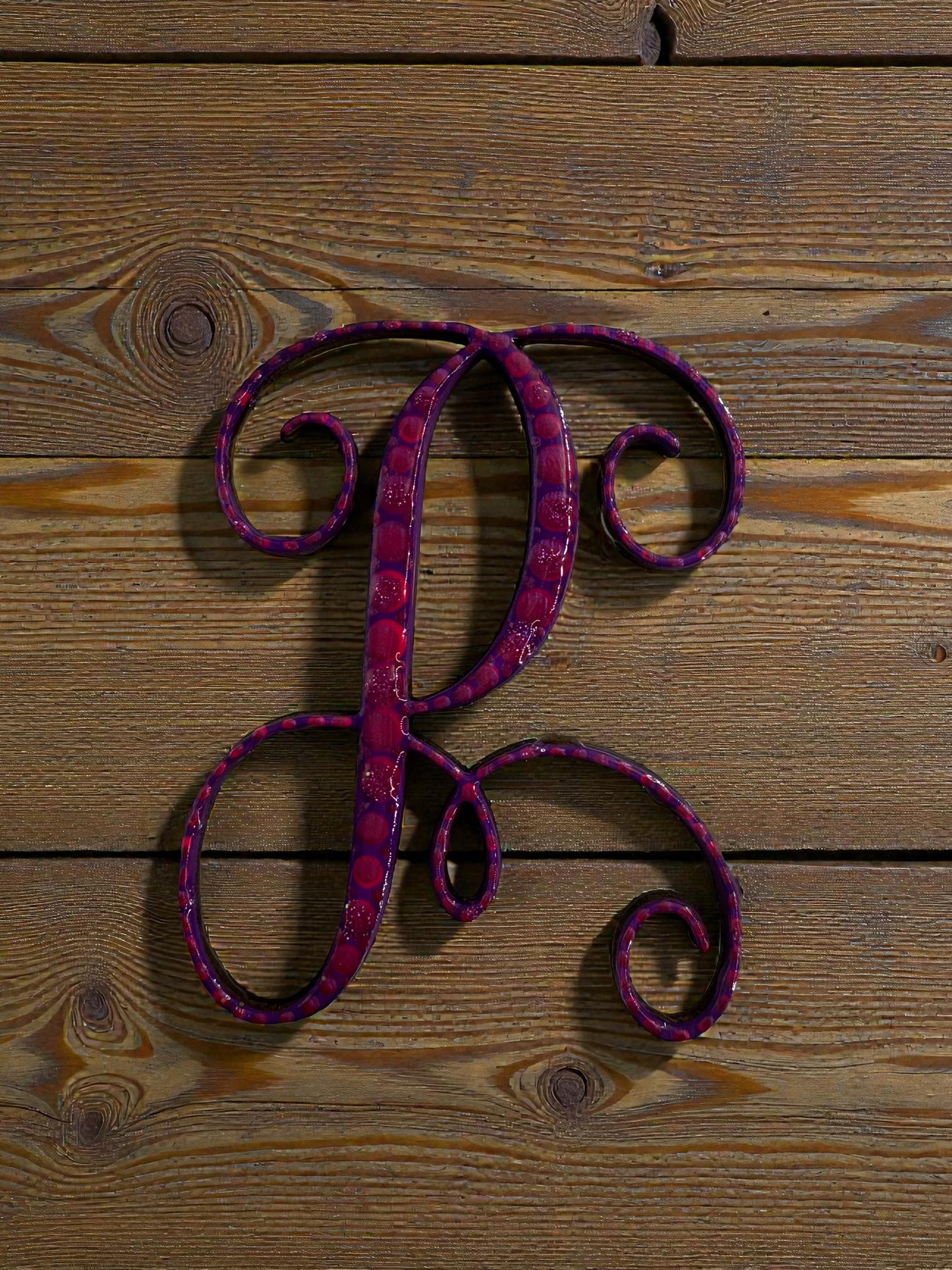 Handpainted Initial Fridge Magnet - Unique Handmade Letter Dot Art Decor Gift