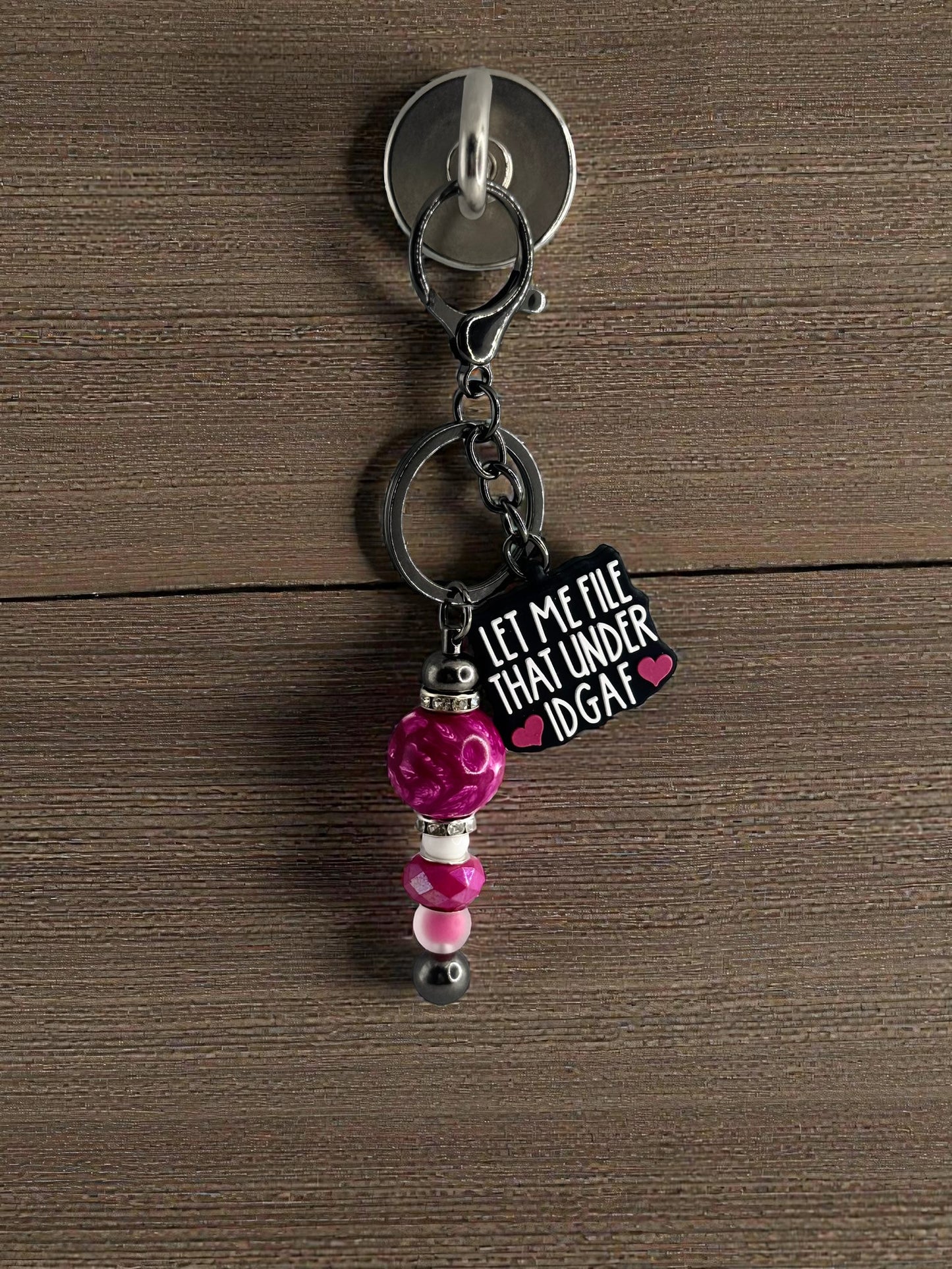 Handmade Beaded Keychain with Unique Focal Charm | Custom Bag Accessory Gift