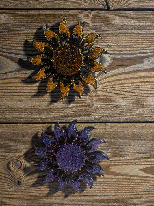 Handpainted Sun Magnet Handmade with Glitter | Cheerful Kitchen Fridge Accessory