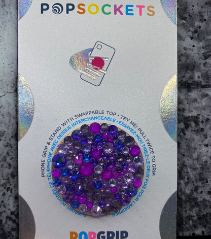 Bling Popsocket, Custom Phone Stand, Glass Rhinestones Mix, Phone Grip