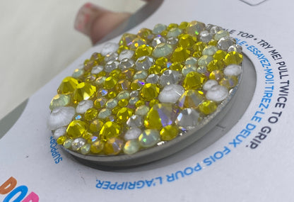 Bling Popsocket, Custom Phone Stand, Glass Rhinestones Mix