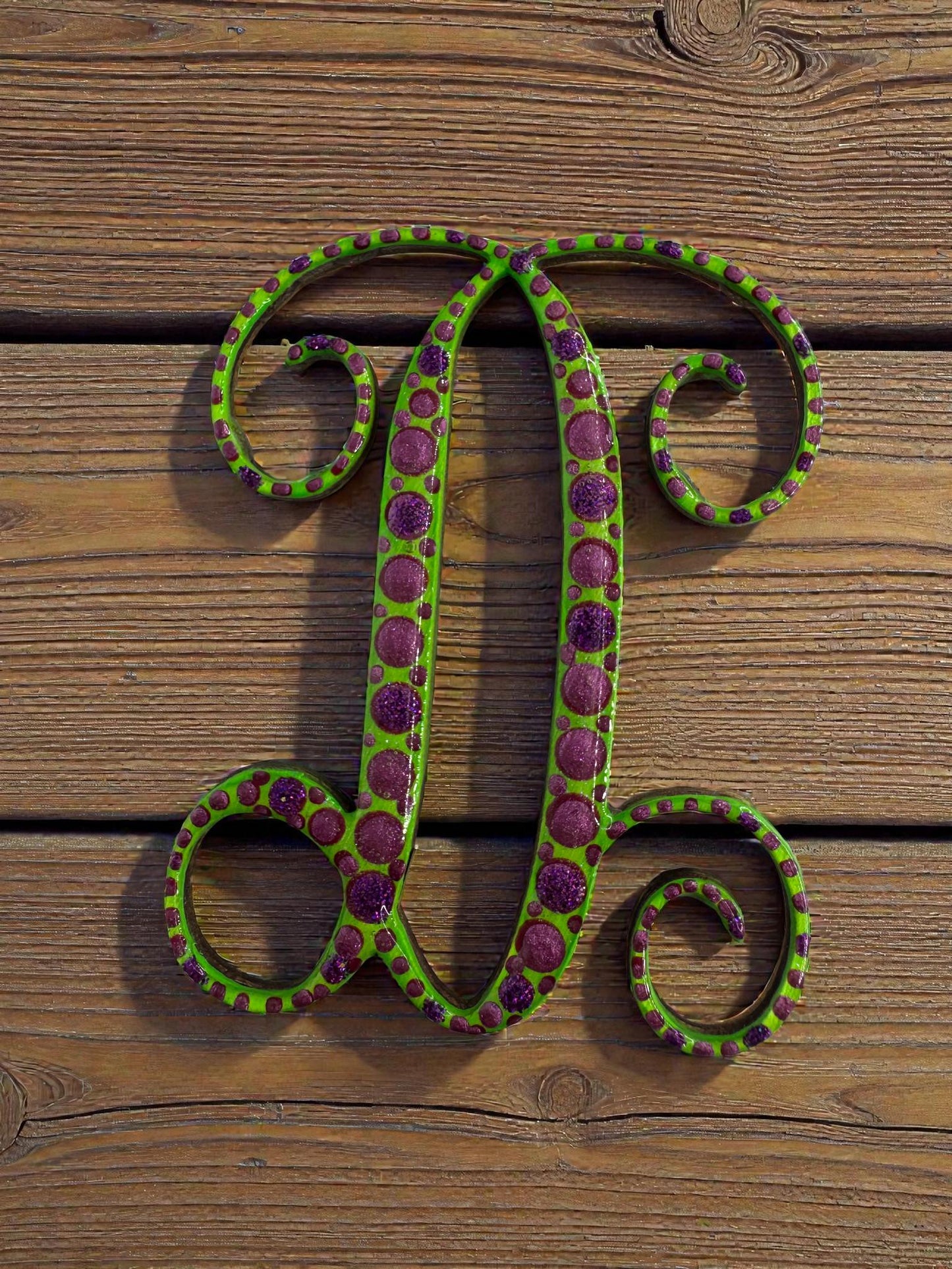 Handpainted Initial Fridge Magnet - Unique Handmade Letter Dot Art Decor Gift